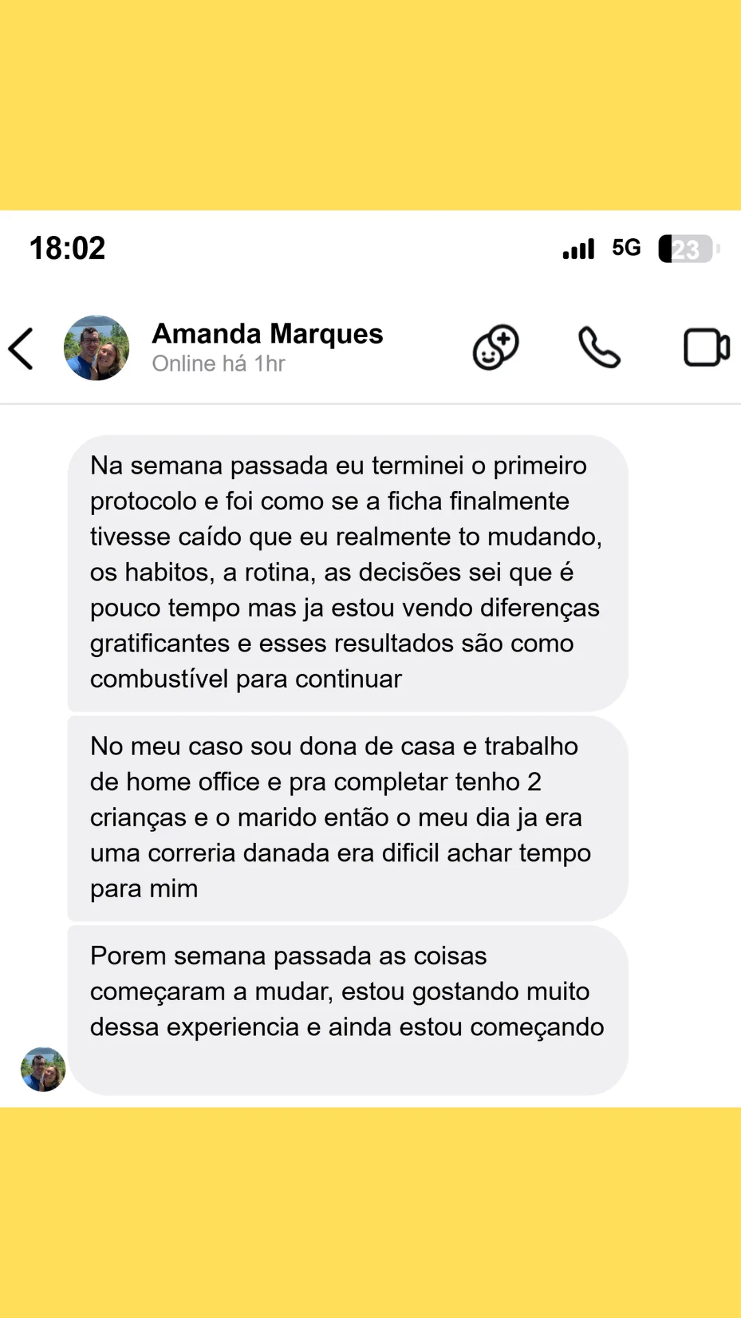 Depoimento de aluna do desafio — imagem 6
