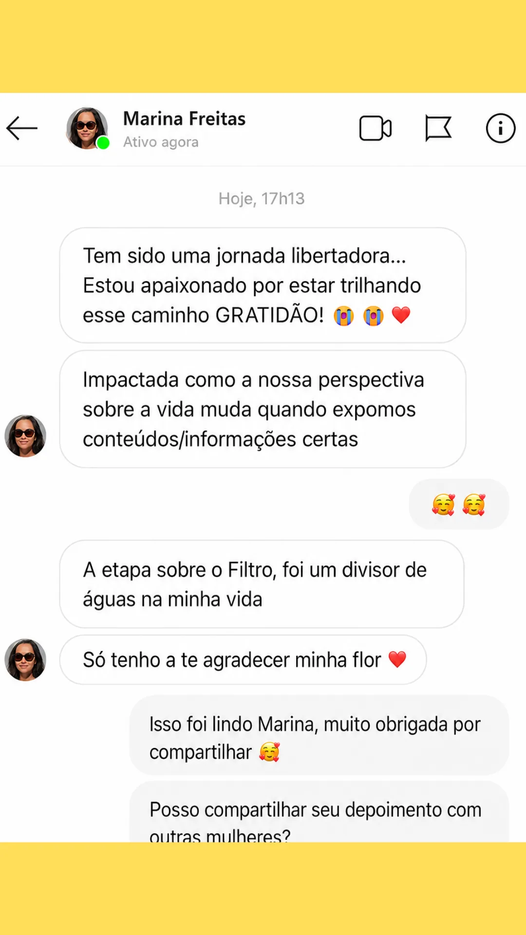 Depoimento de aluna do desafio — imagem 7